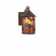 Avalanche Ranch Lighting M51427AM-27 - Cascade Lantern Sconce Mica Small - Mountain Moose - Amber Mica Shade - Rustic Brown Finish