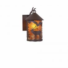  M51433AM-27 - Cascade Lantern Sconce Mica Small - Mountain Elk - Amber Mica Shade - Rustic Brown Finish