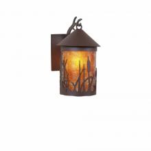  M51465AM-27 - Cascade Lantern Sconce Mica Small - Cattails - Amber Mica Shade - Rustic Brown Finish