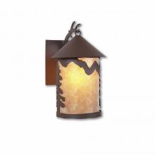  M51501AL-27 - Cascade Lantern Sconce Mica Medium - Rustic Plain - Almond Mica Shade - Rustic Brown Finish