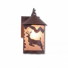 Avalanche Ranch Lighting M51521AL-27 - Cascade Lantern Sconce Mica Medium - Valley Deer - Almond Mica Shade - Rustic Brown Finish