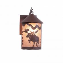  M51522AL-27 - Cascade Lantern Sconce Mica Medium - Alaska Moose - Almond Mica Shade - Rustic Brown Finish