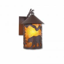  M51525AM-27 - Cascade Lantern Sconce Mica Medium - Mountain Bear - Amber Mica Shade - Rustic Brown Finish