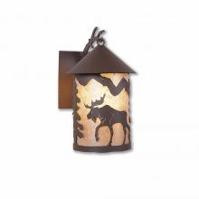 Avalanche Ranch Lighting M51527AL-27 - Cascade Lantern Sconce Mica Medium - Mountain Moose - Almond Mica Shade - Rustic Brown Finish