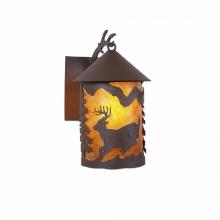  M51530AM-27 - Cascade Lantern Sconce Mica Medium - Mountain Deer - Amber Mica Shade - Rustic Brown Finish