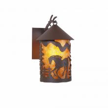  M51535AM-27 - Cascade Lantern Sconce Mica Medium - Mountain Horse - Amber Mica Shade - Rustic Brown Finish