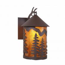  M51614AM-27 - Cascade Lantern Sconce Mica Large - Spruce Tree - Amber Mica Shade - Rustic Brown Finish