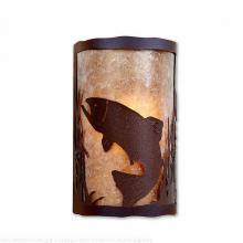 Avalanche Ranch Lighting M51881AL-27 - Cascade Exterior Sconce - Trout - Almond Mica Shade - Rustic Brown Finish