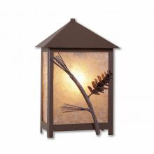 Avalanche Ranch Lighting M53220AL-27 - Hudson Sconce Large - Pine Cone - Almond Mica Shade - Rustic Brown Finish