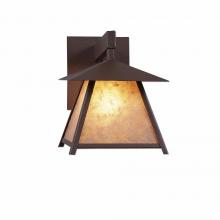  M53501AL-27 - Smoky Mountain Sconce Extra Small - Rustic Plain - Almond Mica Shade - Rustic Brown Finish