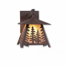  M53514AL-27 - Smoky Mountain Sconce Extra Small - Spruce Tree - Almond Mica Shade - Rustic Brown Finish