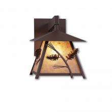  M53520AL-27 - Smoky Mountain Sconce Extra Small - Pine Cone - Almond Mica Shade - Rustic Brown Finish