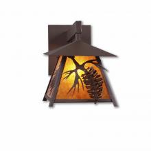  M53540AM-27 - Smoky Mountain Sconce Extra Small - Spruce Cone - Amber Mica Shade - Rustic Brown Finish