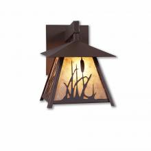  M53565AL-27 - Smoky Mountain Sconce Small - Cattails - Almond Mica Shade - Rustic Brown Finish