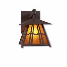  M53572AM-27 - Smoky Mountain Sconce Extra Small - Eastlake - Amber Mica Shade - Rustic Brown Finish