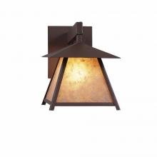  M53579AL-27 - Smoky Mountain Sconce Extra Small - Northrim - Almond Mica Shade - Rustic Brown Finish