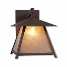  M53601AL-27 - Smoky Mountain Sconce Large - Rustic Plain - Almond Mica Shade - Rustic Brown Finish