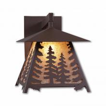  M53614AL-27 - Smoky Mountain Sconce Large - Spruce Tree - Almond Mica Shade - Rustic Brown Finish