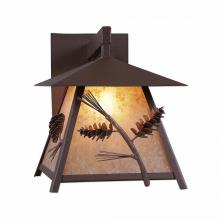  M53620AL-27 - Smoky Mountain Sconce Large - Pine Cone - Almond Mica Shade - Rustic Brown Finish