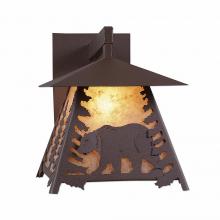  M53625AL-27 - Smoky Mountain Sconce Large - Mountain Bear - Almond Mica Shade - Rustic Brown Finish