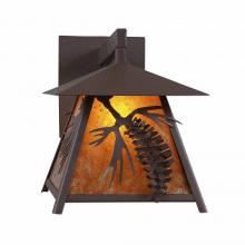  M53640AM-27 - Smoky Mountain Sconce Large - Spruce Cone - Amber Mica Shade - Rustic Brown Finish