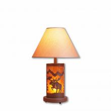 Avalanche Ranch Lighting M60022AM-KR-27 - Cascade Desk Lamp - Alaska Moose - Amber Mica Shade - Rustic Brown Finish