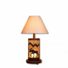  M60027AL-KR-27 - Cascade Desk Lamp - Mountain Moose - Almond Mica Shade - Rustic Brown Finish