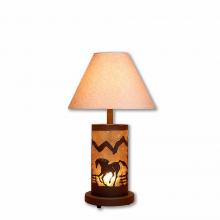  M60035AL-KR-27 - Cascade Desk Lamp - Mountain Horse - Almond Mica Shade - Rustic Brown Finish