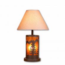 Avalanche Ranch Lighting M60114AM-KR-27 - Cascade Table Lamp - Spruce Tree - Amber Mica Shade - Rustic Brown Finish