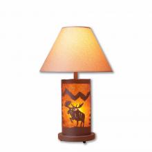  M60122AM-KR-27 - Cascade Table Lamp - Alaska Moose - Amber Mica Shade - Rustic Brown Finish