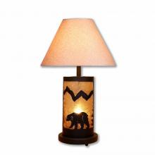  M60125AL-KR-97 - Cascade Table Lamp - Mountain Bear - Almond Mica Shade - Black Iron Finish