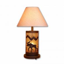  M60127AL-KR-27 - Cascade Table Lamp - Mountain Moose - Almond Mica Shade - Rustic Brown Finish