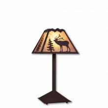  M62433AL-28 - Rocky Mountain Desk Lamp - Mountain Elk - Almond Mica Shade - Dark Bronze Metallic Finish