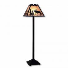  M62627AL-97 - Rocky Mountain Floor Lamp - Mountain Moose - Almond Mica Shade - Black Iron Finish