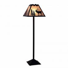  M62633AL-97 - Rocky Mountain Floor Lamp - Mountain Elk - Almond Mica Shade - Black Iron Finish