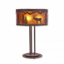  M69123AM-27 - Kincaid Desk Lamp - Valley Elk - Amber Mica Shade - Rustic Brown Finish