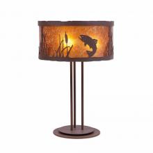  M69181AM-27 - Kincaid Desk Lamp - Trout - Amber Mica Shade - Rustic Brown Finish