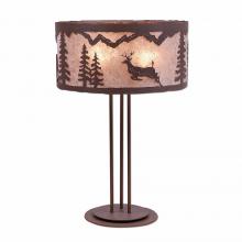  M69221AL-27 - Kincaid Table Lamp - Valley Deer - Almond Mica Shade - Rustic Brown Finish