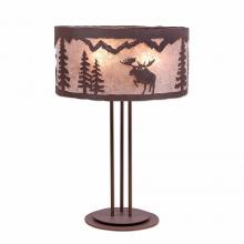  M69222AL-27 - Kincaid Table Lamp - Alaska Moose - Almond Mica Shade - Rustic Brown Finish