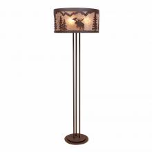  M69322AL-27 - Kincaid Floor Lamp - Alaska Moose - Almond Mica Shade - Rustic Brown Finish