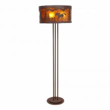 Avalanche Ranch Lighting M69335AM-27 - Kincaid Floor Lamp - Mountain Horse - Amber Mica Shade - Rustic Brown Finish