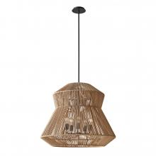 Justice Design Group ECO-8294-MBLK - Nido 30" Tiered Trapezoid Natural Rope 5-Light Pendant