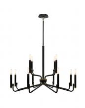 Justice Design Group NSH-8184-MBBR - Bedford 32" 2-Tier 12-Light Chandelier