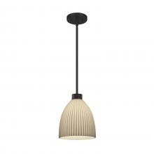 Justice Design Group PNA-8814-18-PLET-MBLK-RIGID - 1-Light Large Tapered Cylinder Curved Pendant