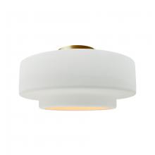 Justice Design Group CER-6365-WHT-BRSS-LED1-700 - Large Tier LED Semi-Flush