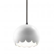 Justice Design Group CER-6470-WHT-MBLK-BKCD - Scallop Pendant