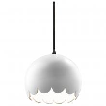 Justice Design Group CER-6470-WHT-MBLK-BKCD-LED1-700 - Scallop LED Pendant