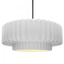 Justice Design Group CER-6555-WTWT-NCKL-RIGID-LED1-700 - Large Tier Pleated LED Pendant