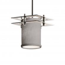 Justice Design Group FAB-8165-10-GRAY-CROM-BKCD - Metropolis 1-Light Small Pendant (2 Flat Bars)