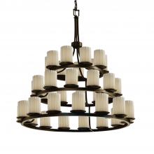 Justice Design Group POR-8712-10-PLET-DBRZ - Dakota 36-Light 3-Tier Ring Chandelier